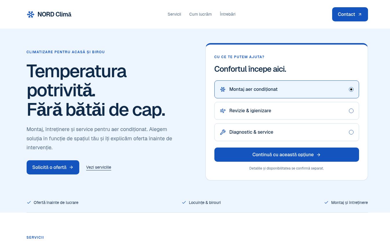 NORD Climă website preview