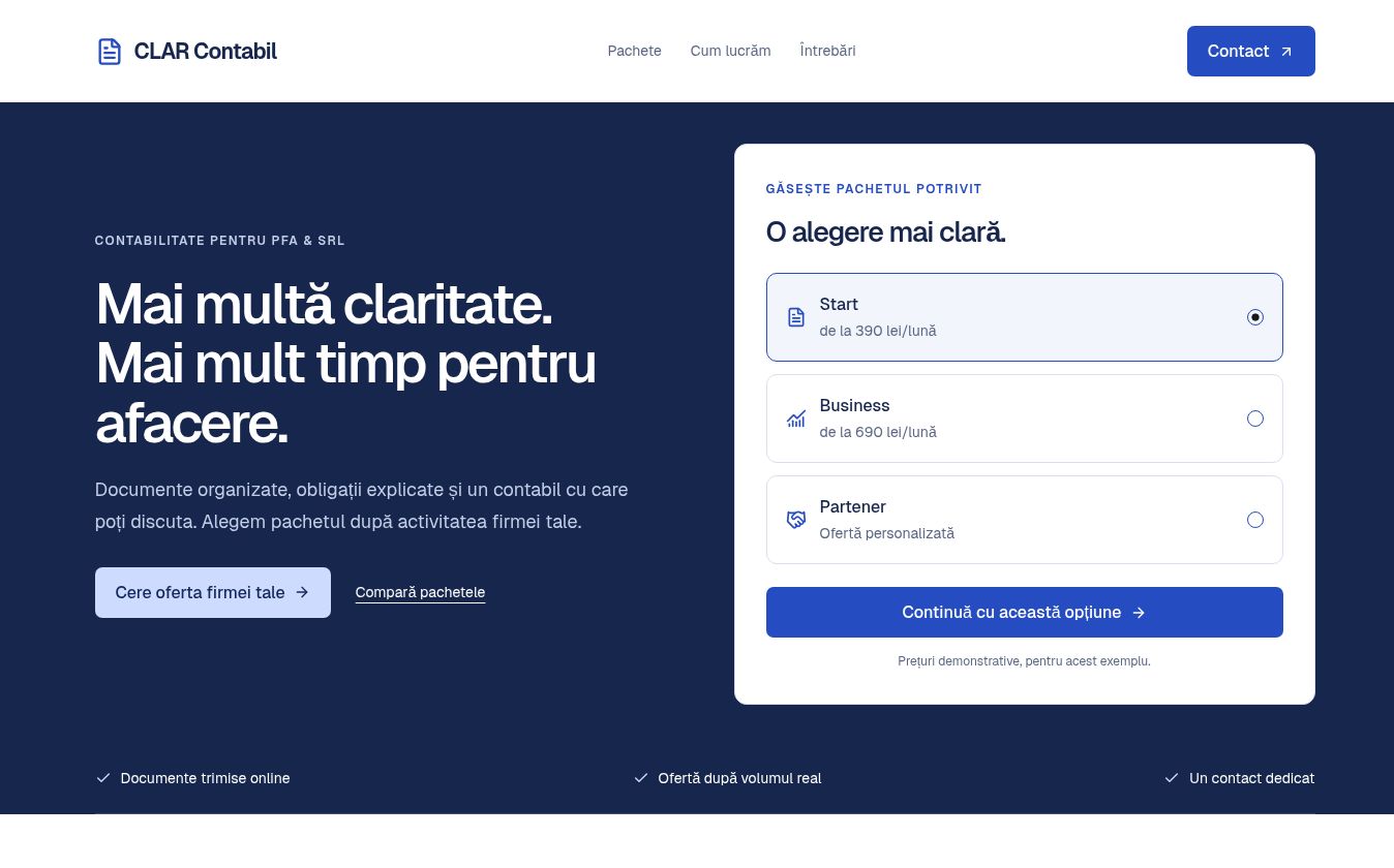 CLAR Contabil website preview